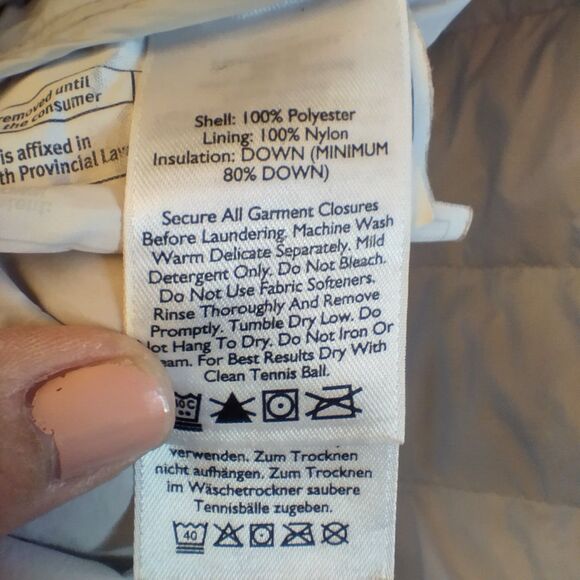 Eddie Bauer Womens Packable Down Winter Coat M Beige Hooded Puffer Parka - Picture 6 of 10